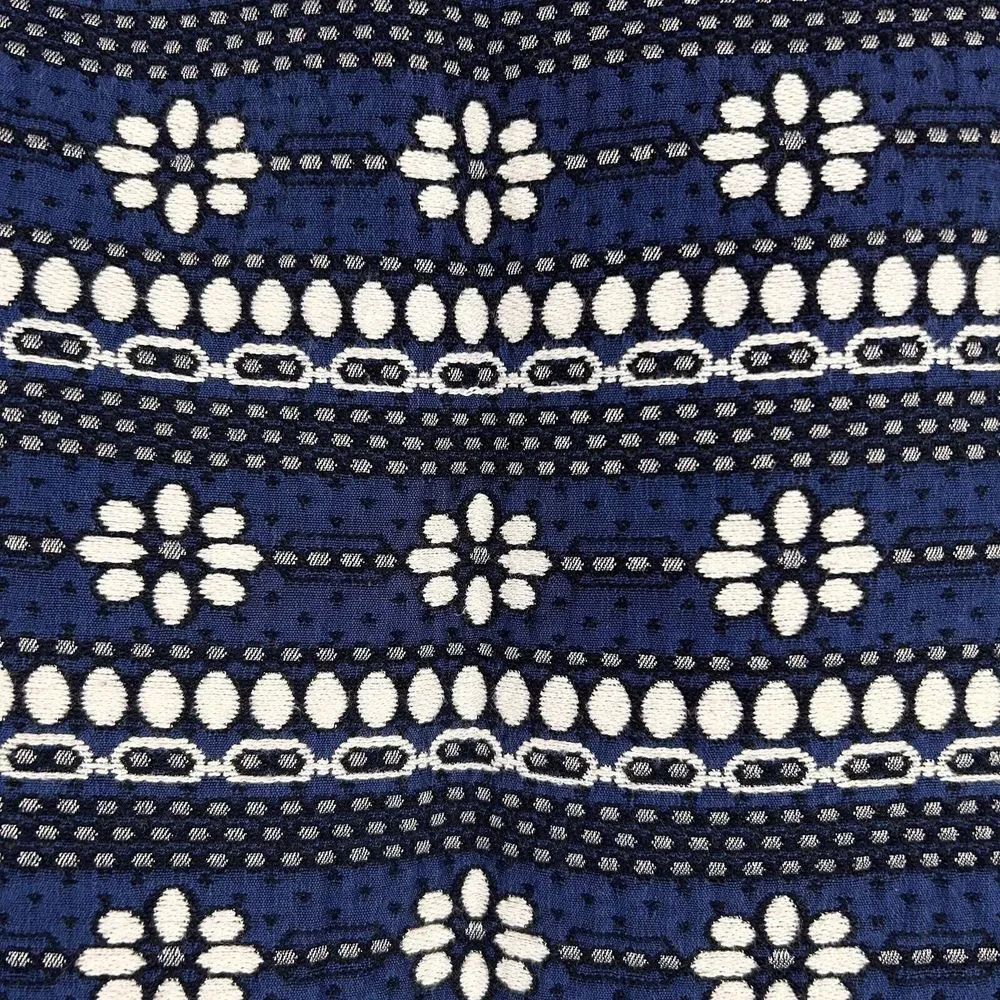 J. Crew Skirt Womens 6 Blue Floral Jacquard Lined Pencil Mini Back Zip Pockets - Picture 4 of 15
